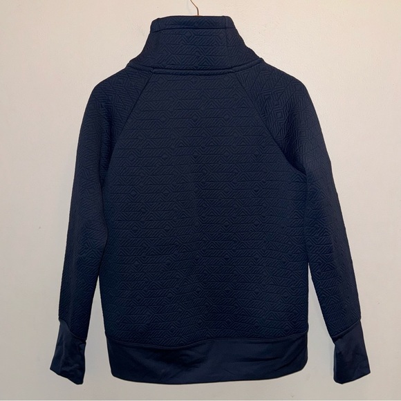 Athleta Navy Jaquard Elevation Quilted Pullover Women’s Size Small - Picture 7 of 11